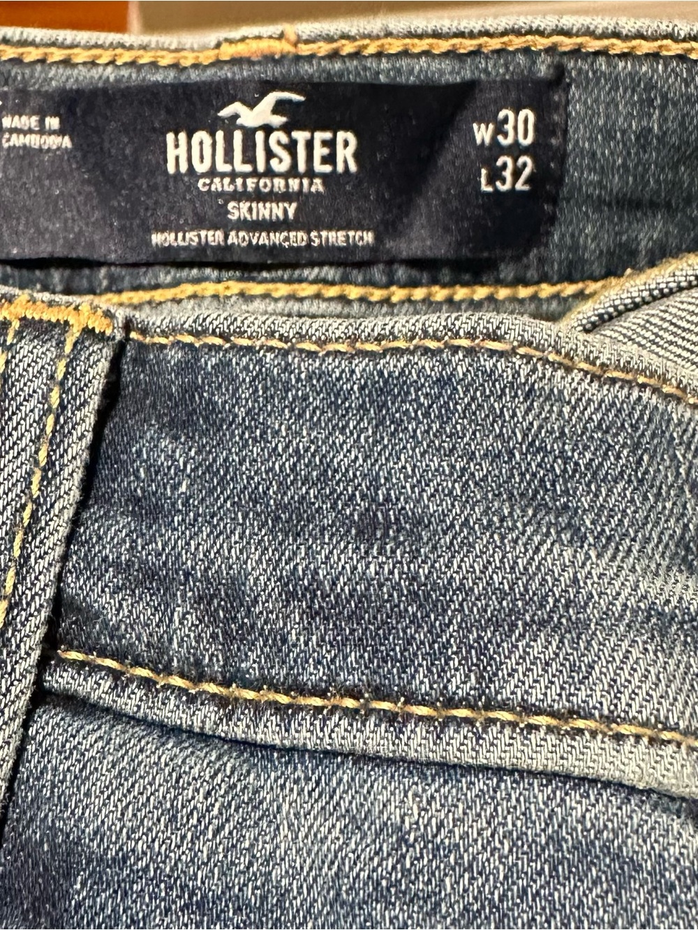 Hollister Men's Skinny Jeans in Light Blue Denim